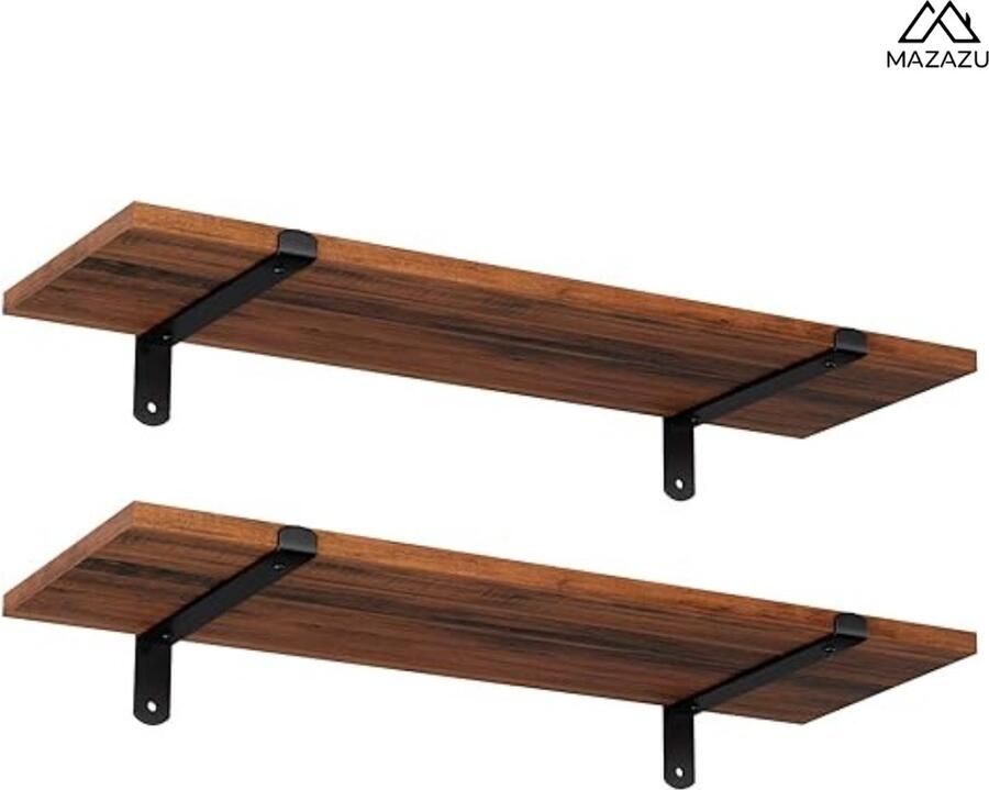 MAZAZU MIRA Home Boekenplank Set van 2 Wandplank Wanddecoratie Vintage 60x20x7