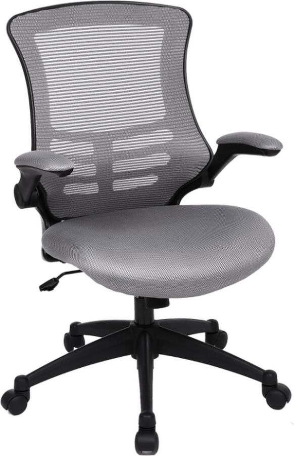 MAZAZU MIRA Home Bureaustoel Grijs- Polyester 49x25x109