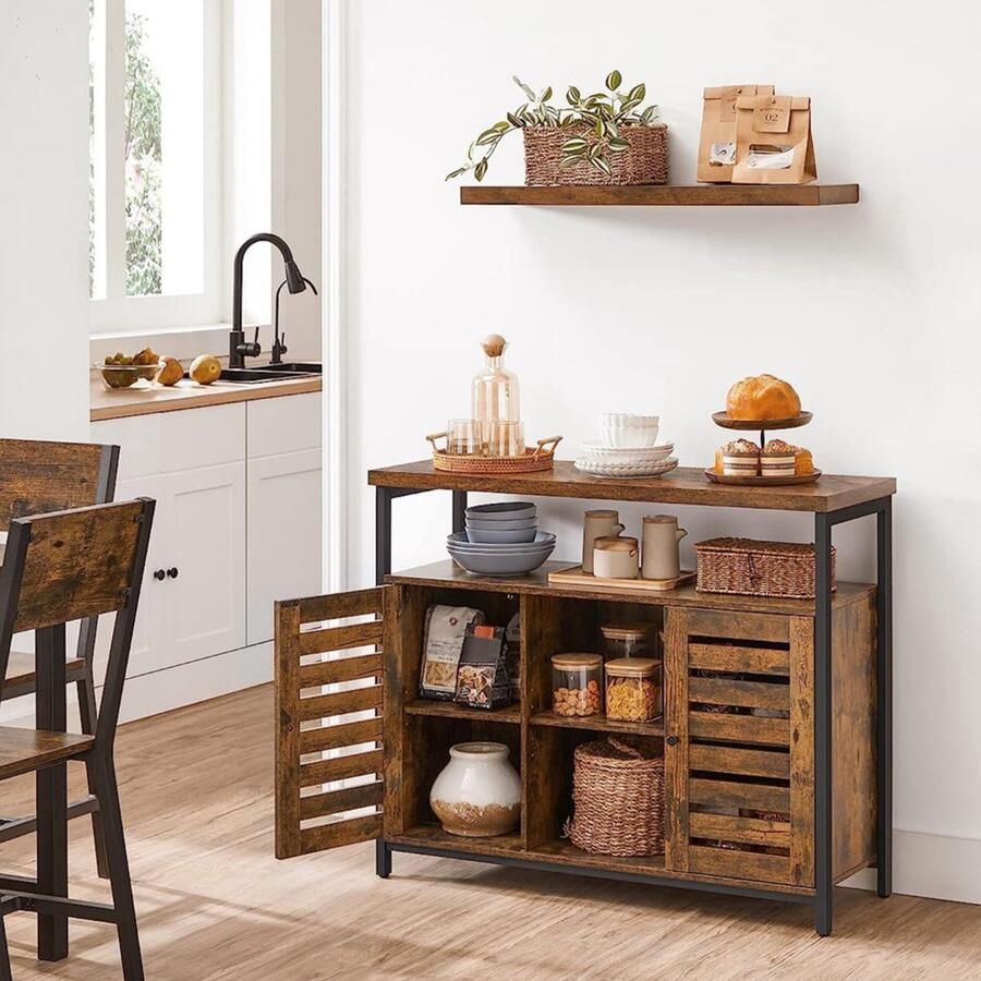 MAZAZU MIRA Home Dressoir Bijzetkast Industrieel Vintage Hout 100x35x81.5