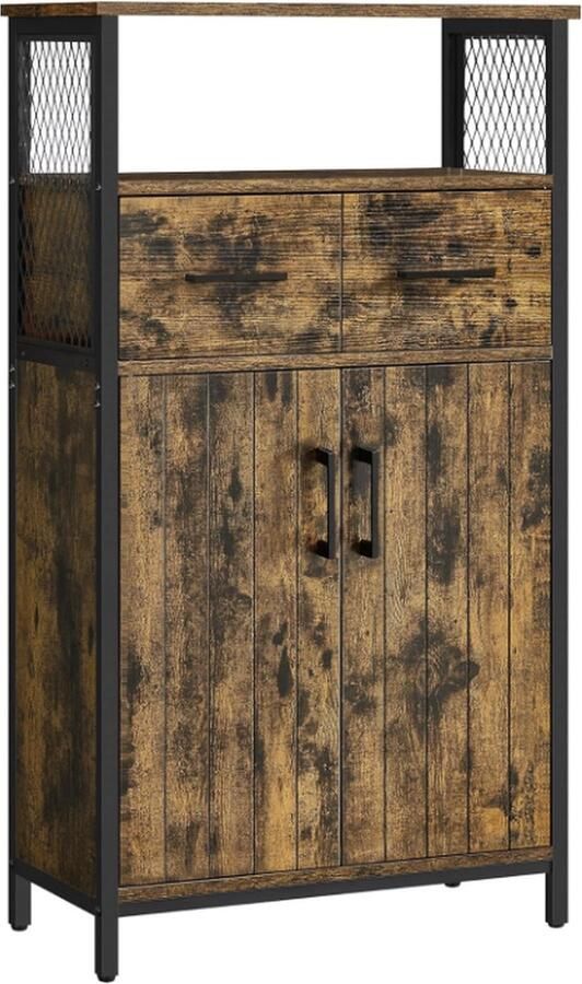 MAZAZU MIRA Home Dressoir- opbergkast Bruin metaal 60x30x108