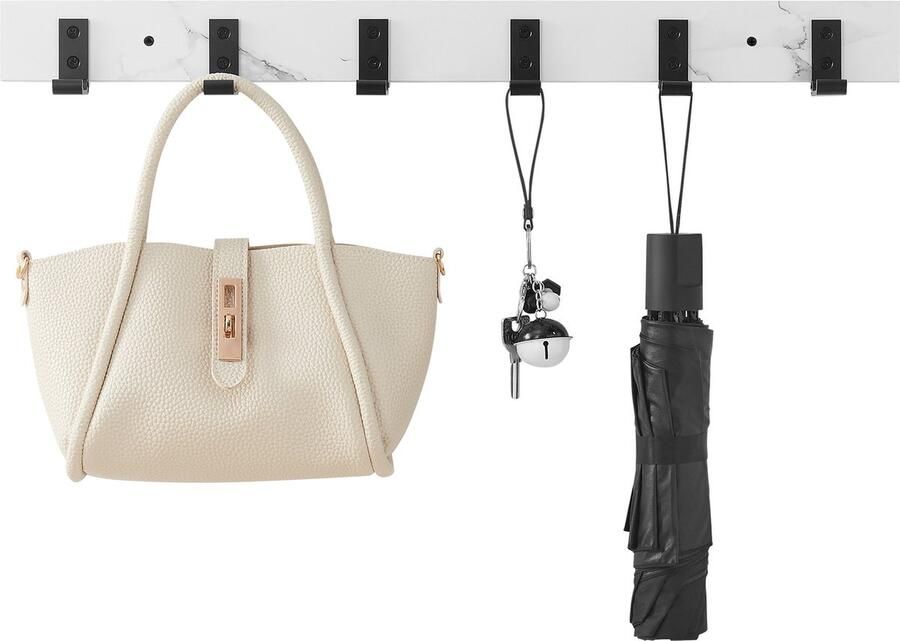 MAZAZU MIRA Home Industriële Wandkapstok Compacte wandkapstok Kapstok Garderoberek Trendy en Veelzijdig Makkelijk te Monteren Wit 60cm Breed