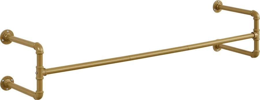 MAZAZU MIRA Home Kapstok Kledingrek Kledingstang Opbergrek Mat Goud Metaal 130cm