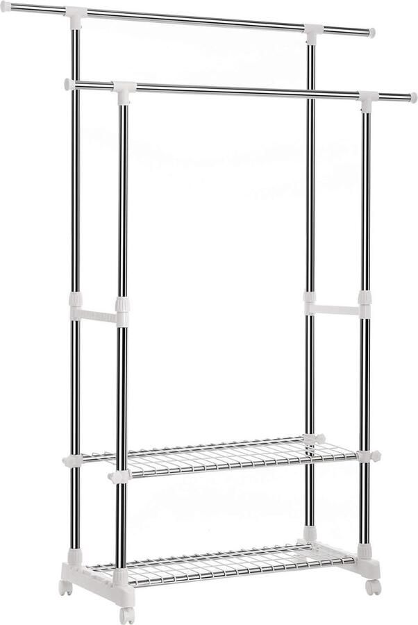 MAZAZU MIRA Home Kapstok Staand Kledingrek Wielen IJzer 154x42x172