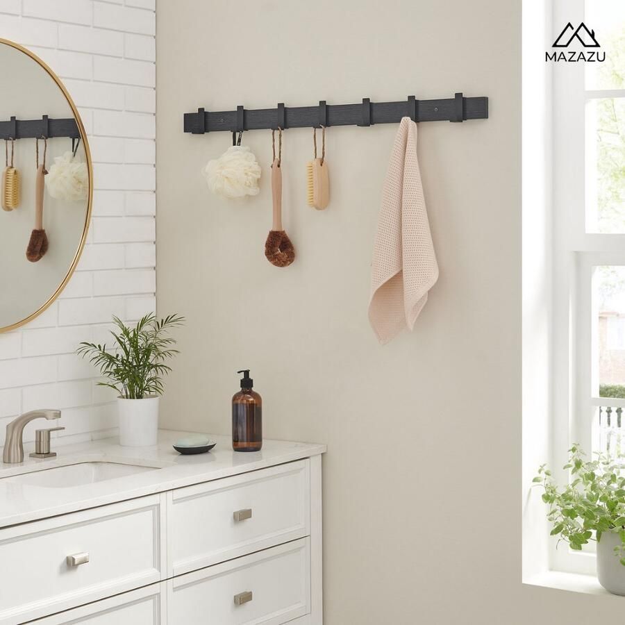 MAZAZU MIRA Home XL Kapstok Vintage paneel Industrieel zwart Ruim je hal op Een eyecatcher in ieder huis - Foto 2