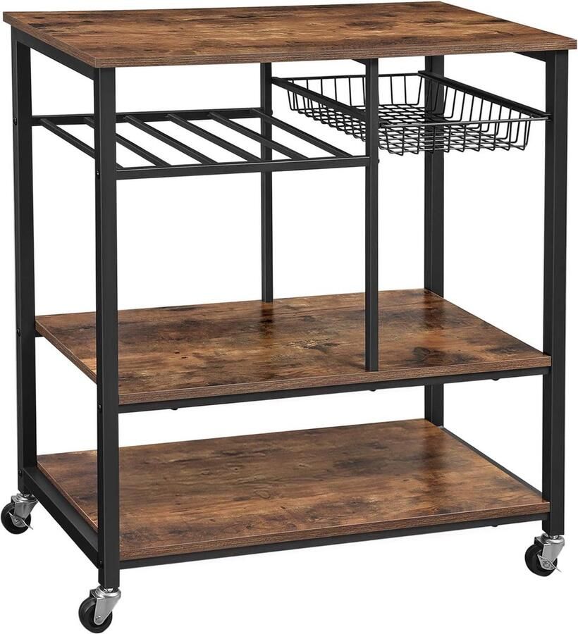 MAZAZU MIRA Home Keukentrolley Keukenrek Trolley Keuken Vintage 80x40x86 5 - Foto 2