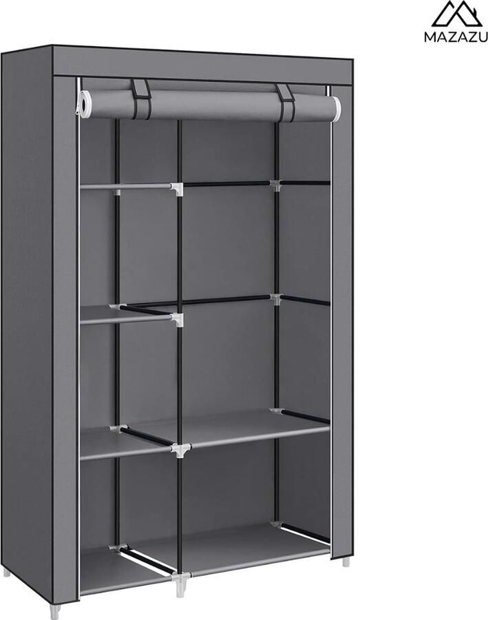 MAZAZU MIRA Home Kledingkast Slaapkamerkast Kleding Stoffen Kast Grijs 45x105x168