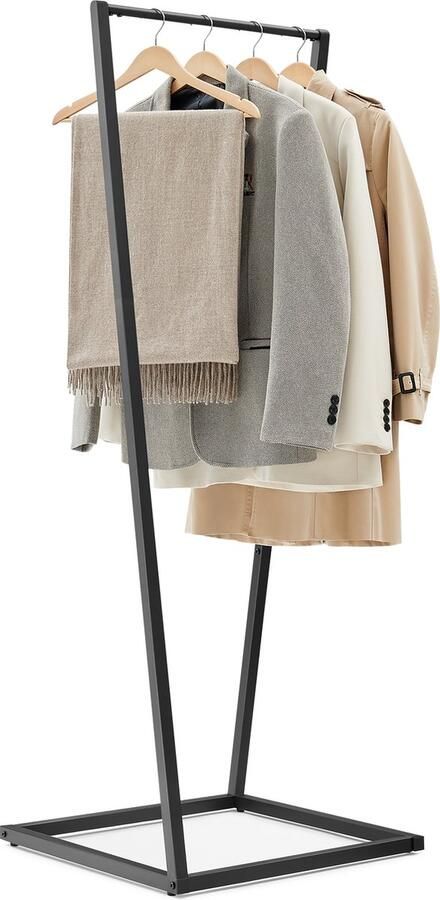 MAZAZU MIRA Home Kledingrek Garderoberek Kapstok staand Metaal Zwart 55x55x153