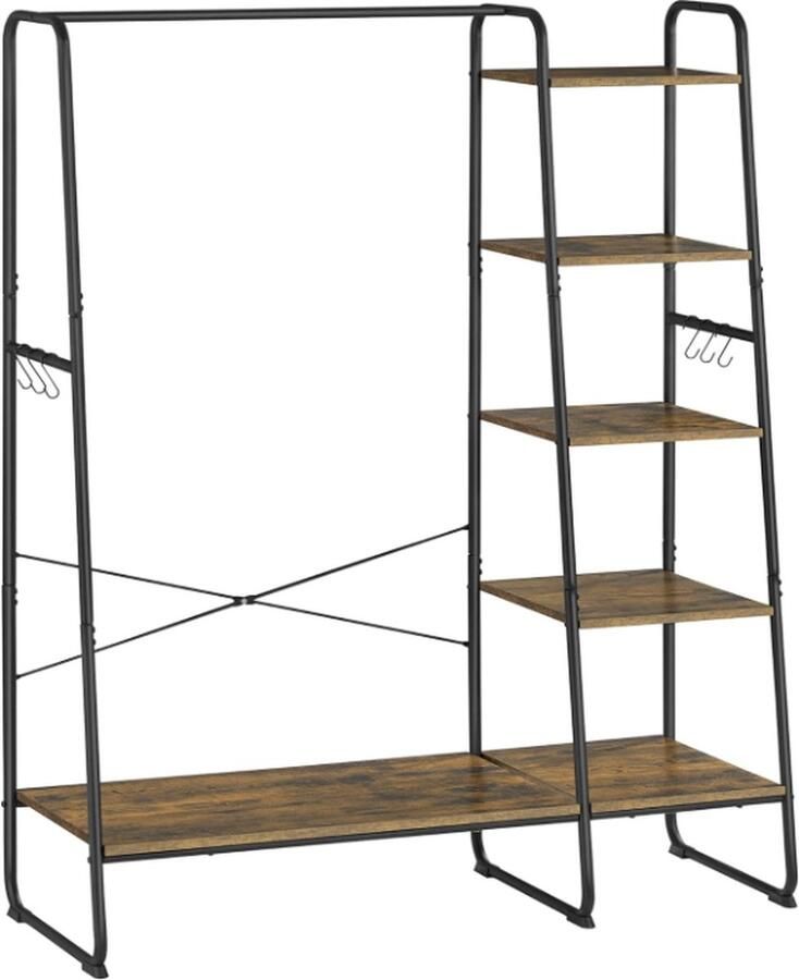 MAZAZU MIRA Home kledingrek met schoenenrek Bruin metaal 45x120x160