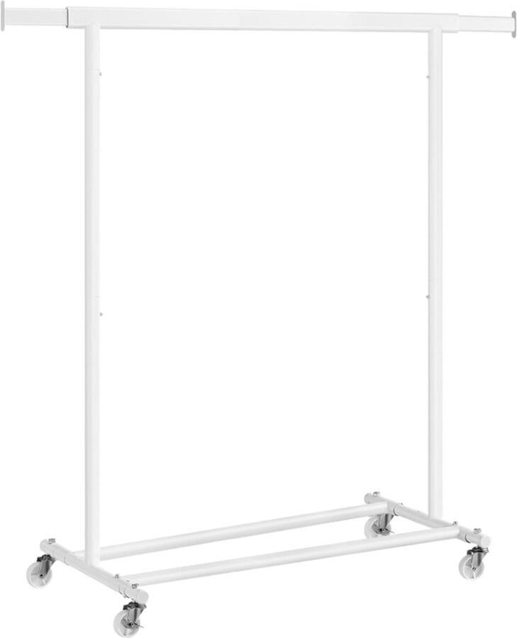 MAZAZU MIRA Home Kledingrek op wieltjes Kledingrek metaal Wit 45.4x132x160