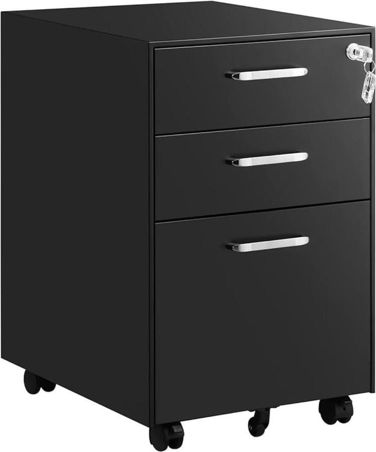 MAZAZU MIRA Home Ladekast Ladeblok Archiefkast Opbergkast Zwart 48x39x60