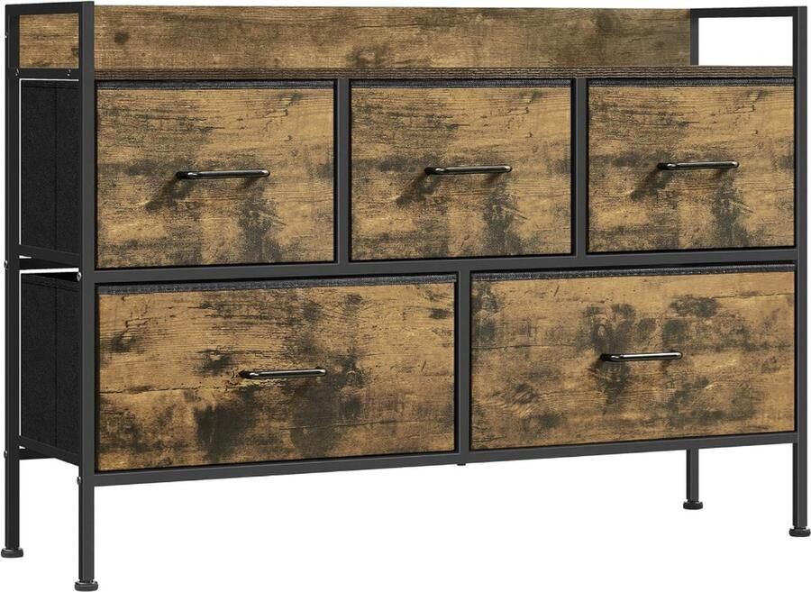 MAZAZU MIRA Home ladekast slaapkamer opbergkast Bruin 29x98 2x70