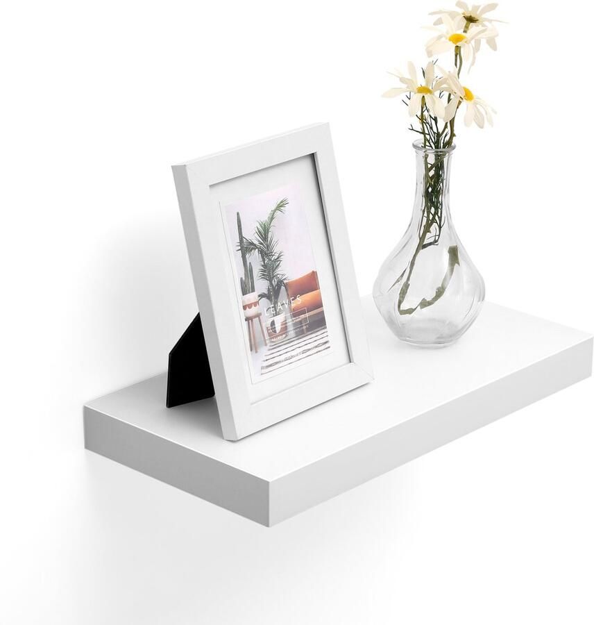 MAZAZU MIRA Home Muurplank Wandplank Boekenplank Fotoplank Plank Modern Hout Wit 40x20x3.8cm - Foto 2