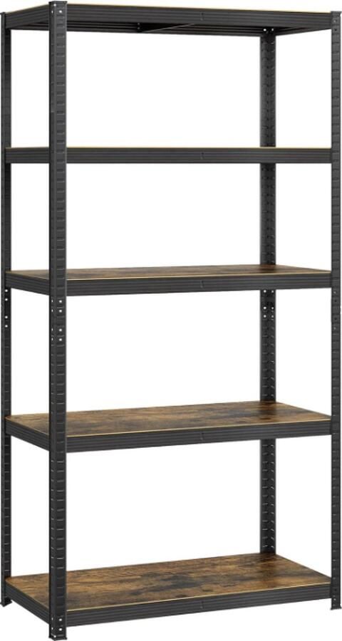 MAZAZU MIRA Home Opbergkast boekenkast Bruin metaal 50x100x200