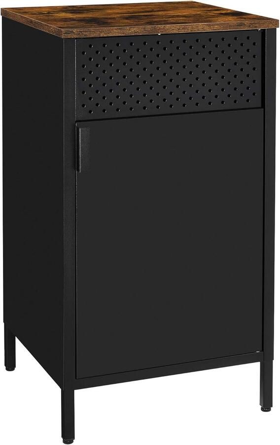 MAZAZU MIRA Home Opbergkast Dressoir Kast Wandkast Metaal- Zwart 42.5x40x76