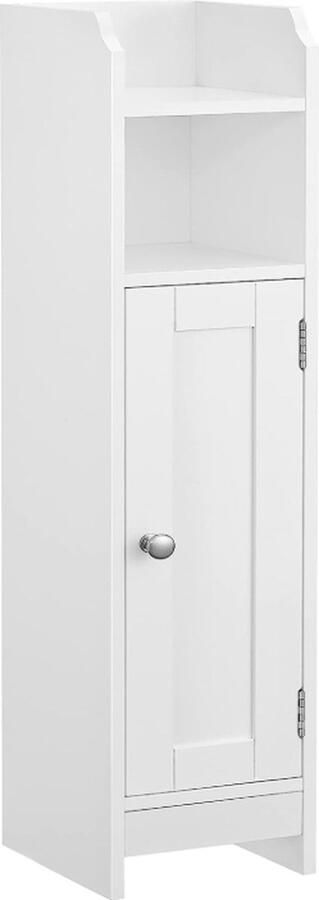 MAZAZU MIRA Home Toiletkast Badkamerkast Toiletmeubel Wit Spaanplaat 20x18x80