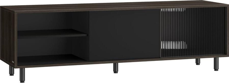 MAZAZU MIRA Home TV meubel slaapkamer opbergkast zwart 140 x 39 x 45 cm