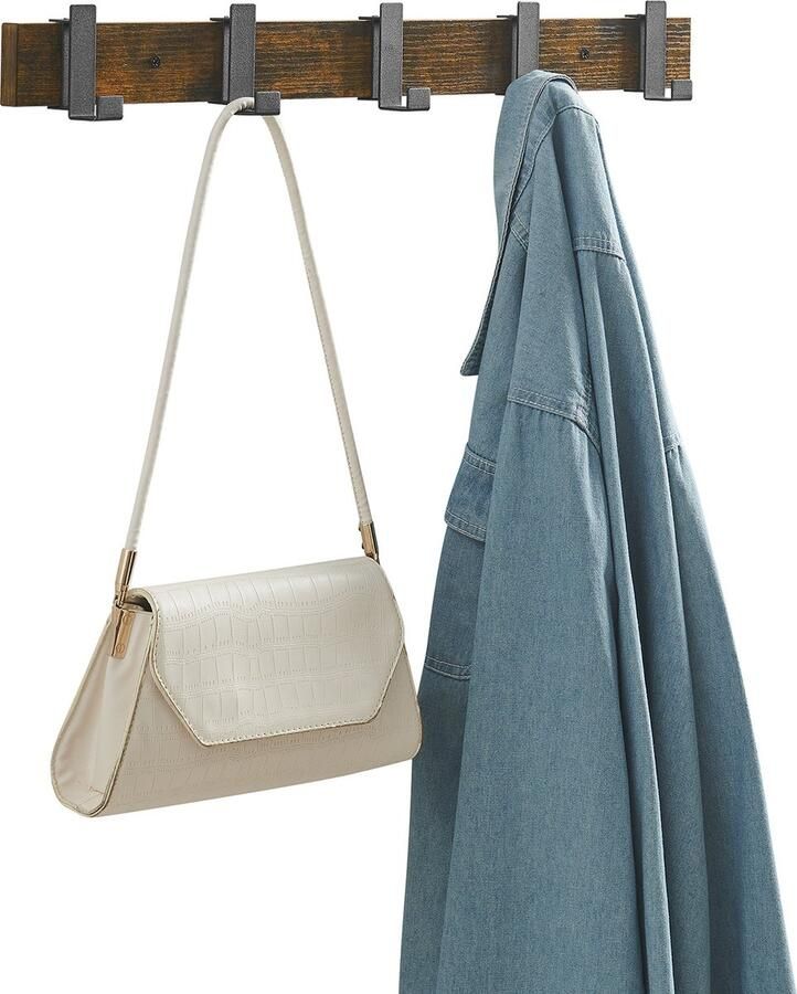 MAZAZU MIRA Home Wandkapstok Industrieel zwart Voor jassen of kettingen Compact ontwerp van 60 cm breed Praktisch en prachtig Elegant en krachtig Verfraai je muur met deze veelzijdige eyecatcher! - Foto 3