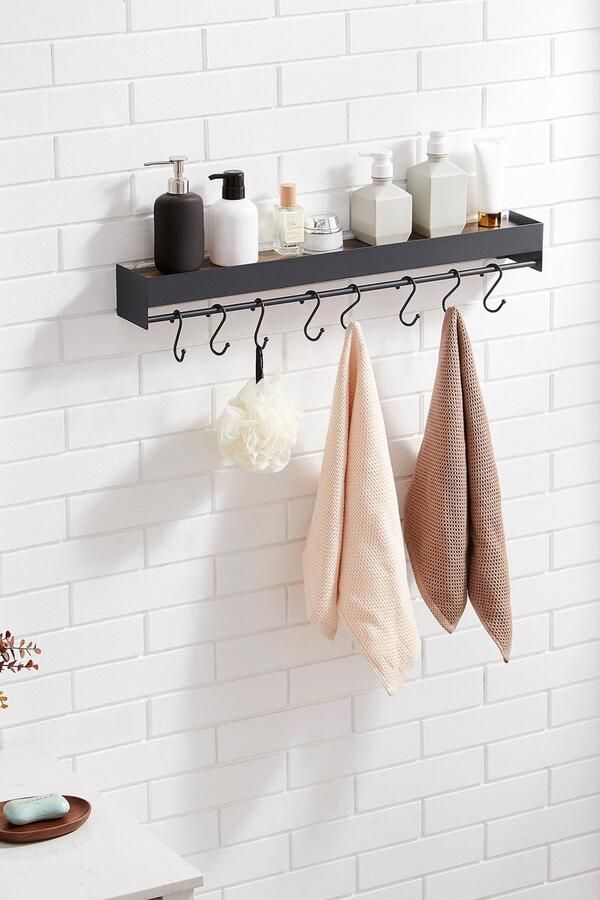 MAZAZU MIRA Home Industriële kapstok met legplank en verstelbare haken Vintage en modern design in één Zwart met zilveren accenten Multifunctioneel in gebruik Opgeruimd en stijlvol de deur uit Voor elke ruimte geschikt - Foto 2