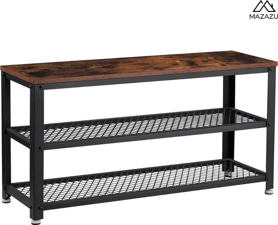 MAZAZU MIRA Home Wandkapstok met Schoenenbank Schoenenrek Wandkapstok 30x88x27