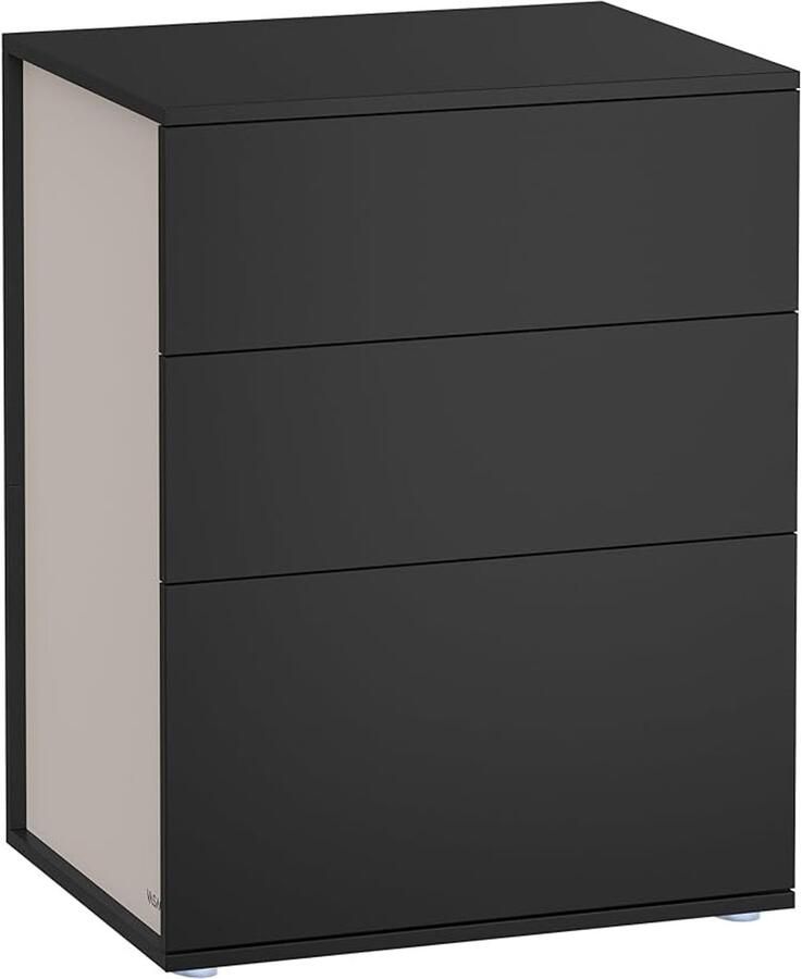 MAZAZU Nachtkastje Gereedschapsloos Zwart 45x35x58.7