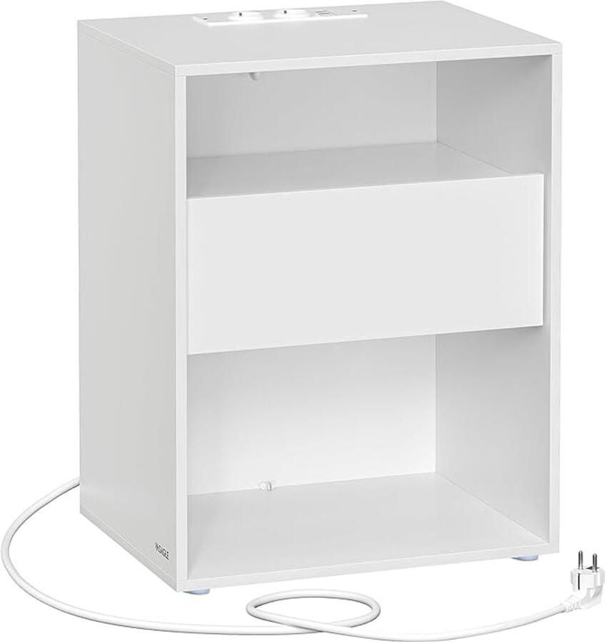 MAZAZU Nachtkastje Lade Wit 45x35x58.3