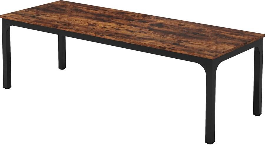 MAZAZU Tafel – Eetkamer tafel – Stevig & Ruim Werkblad – Bruin Zwart – 200x70x75 cm