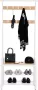 MAZAZU MIRA Home Garderoberek Kapstok met zitbank en schoenenrek Multifuctioneel Industrieel Creme 72x33 7x183 - Thumbnail 1