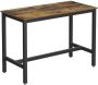 MAZAZU MIRA Home Bartafel Keukentafel Vintage Metaal Spaanplaat Bruin Zwart 120x60x90 - Thumbnail 1