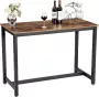 MAZAZU MIRA Home Bartafel Keukentafel Vintage Metaal Spaanplaat Bruin Zwart 120x60x90 - Thumbnail 2