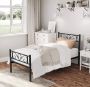 MAZAZU MIRA Home Eenpersoonsbedframe Bed frame Slaapkamer Metaal Zwart 198x91 8x86 4 - Thumbnail 2