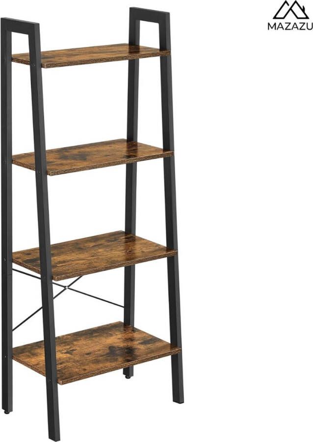 MAZAZU MIRA Home Boekenkast Boekenrek Opbergkast Opbergrek -Ladderrek 34x56x137.5