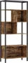 MAZAZU MIRA Home Boekenkast Vakkenkast 5 lagen Industrieel hout metaal Bruin zwart -74x29.6x170 - Thumbnail 1
