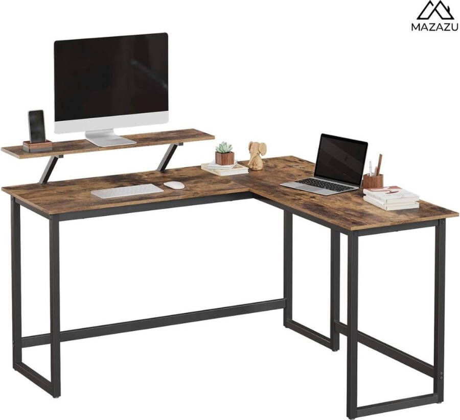 MAZAZU MIRA Home Bureau Computertafel Laptoptafel Gaming Desk 140x130x76