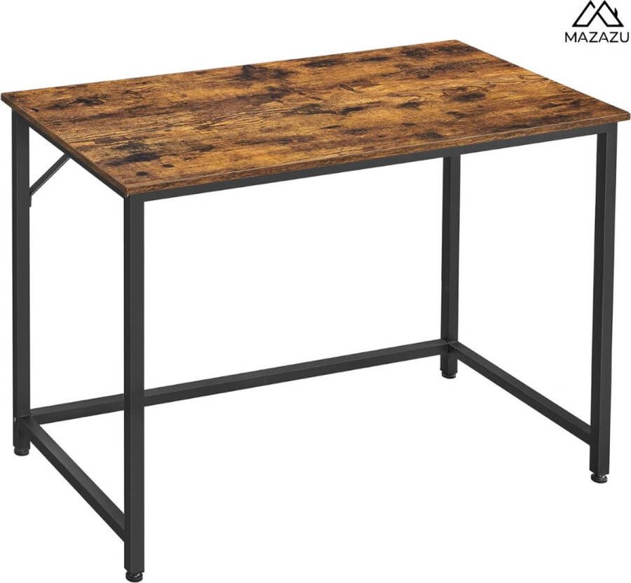 MAZAZU MIRA Home Bureau Tafel Bureau voor op kantoor Vintage look Metaal MDF 100x50x75 cm