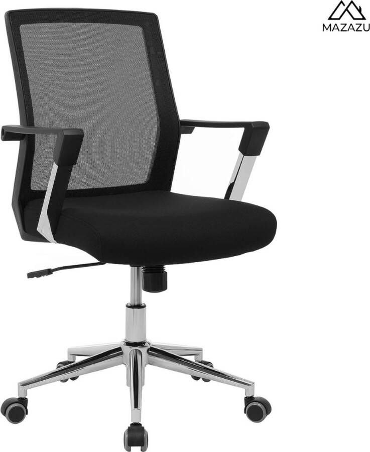 MAZAZU MIRA Home Ergonomische Bureaustoel Office Chair Comfortabele Gamestoel Volwassenen tot Max. 150 kg Zwart 30x57 5x60