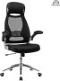 MAZAZU Bureaustoel voor volwassenen Bureaustoel ergonomisch Kantoor Mesh Zwart 117-126.5x64x55 - Thumbnail 1
