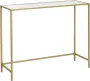 MAZAZU MIRA Home Dressoir Sidetable Console tafel Bijzettafel Wandtafel Woonkamertafel Goud Met glas 100x38x80cm - Thumbnail 1