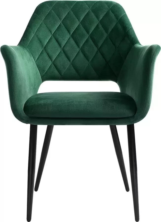MAZAZU MIRA Home Eetkamerstoel Keukenstoel Groen Stof ‎59.5x58x88