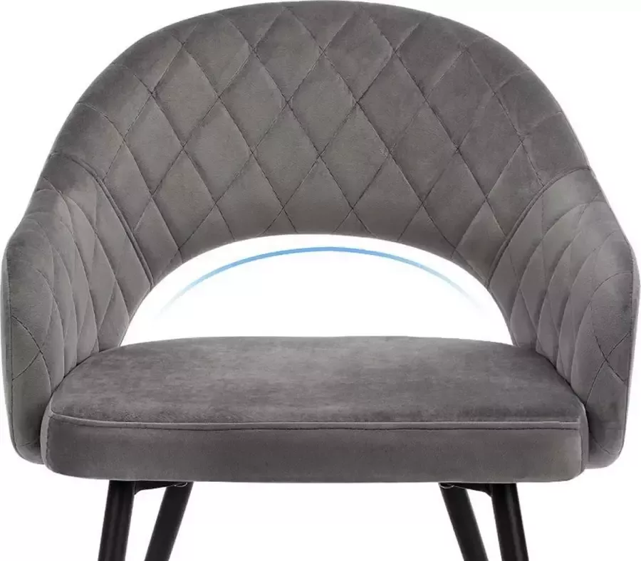 MAZAZU MIRA Home Eetkamerstoel met armleuningen Woonkamer Grijs 57x56x77