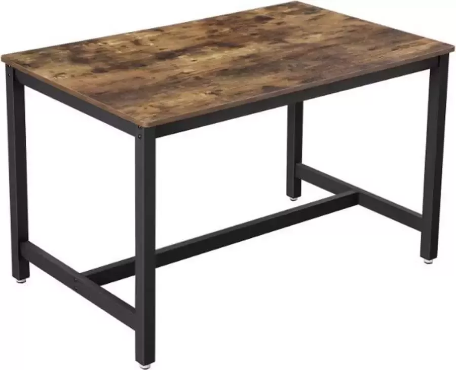 MAZAZU MIRA Home Eettafel Tafel Industrieel Bruin Zwart Metaal Hout 120 x 75 x 75