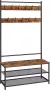 MAZAZU MIRA Home Garderoberek Kapstok met schoenenrek Industrieel Hout Metaal Bruin ‎100x40x180 - Thumbnail 1