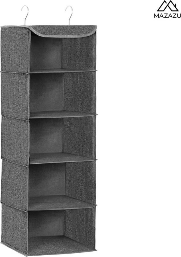 MAZAZU MIRA Home Hangend Kledingkast Organizer Opvouwbaar Grijs 30x30x90