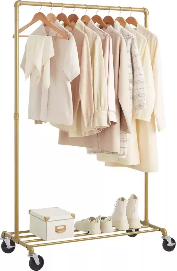 MAZAZU MIRA Home Industrieel Kledingrek Praktisch én stevig 1 meter breed voor alle kleding en schoenen Gemakkelijk te verplaatsen met 4 wielen Perfect voor gang slaapkamer of walk-in-closet - Foto 3