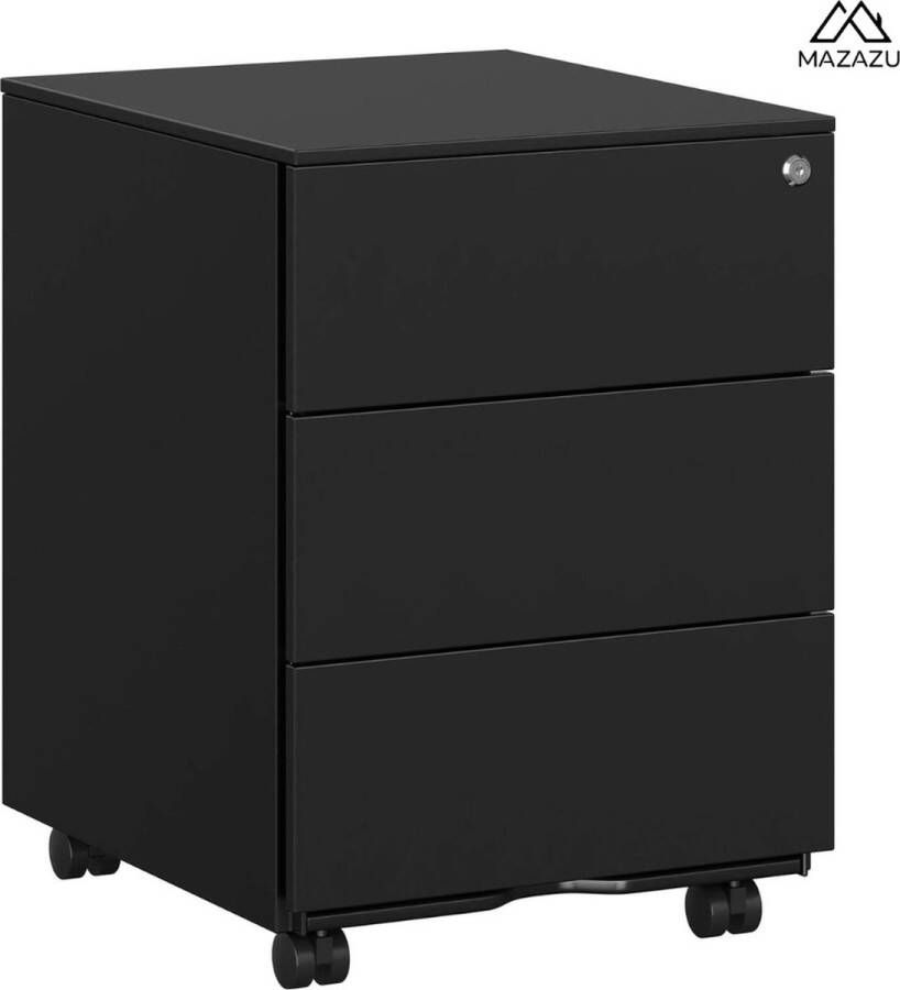 MAZAZU MIRA Home Ladeblok Industriële Ladekast Duurzaam en Functioneel Metalen Frame Zwart 55x45x39 cm - Foto 2