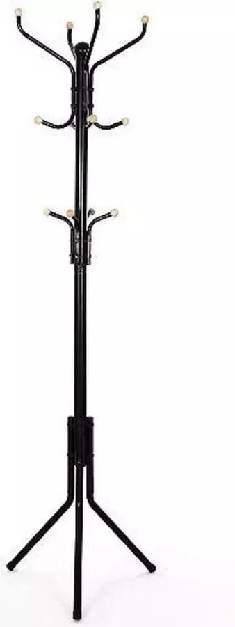 MAZAZU MIRA Home Kapstok Kledingstandaard Industrieel Metaal Houten knoppen Zwart 44 x 182