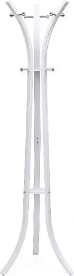 MAZAZU MIRA Home Kapstok staand Garderoberek Modern 8 haken Metaal Wit 50x50x176