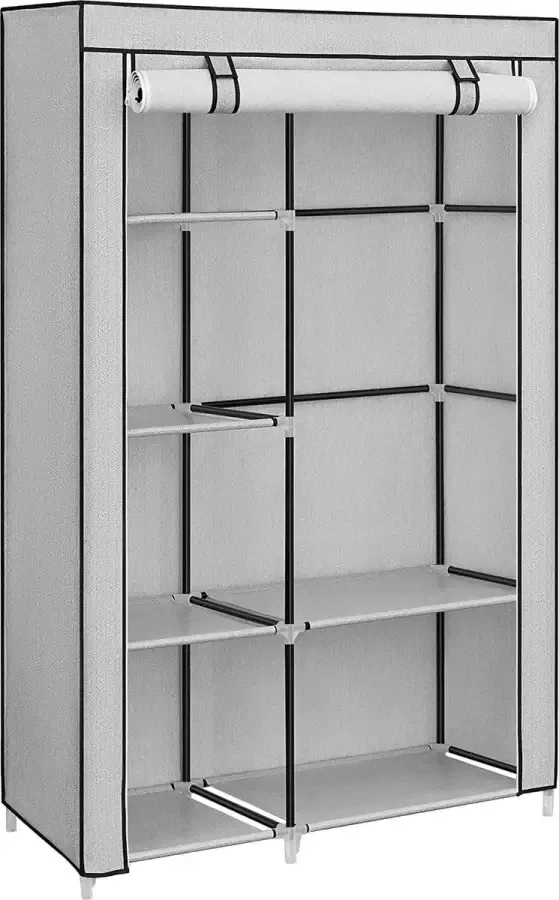 MAZAZU MIRA Home Kledingkast Opbergkast Grijs Aluminium 105x45x168cm