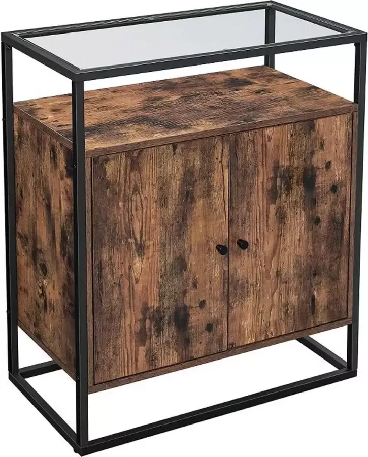 MAZAZU MIRA Home Opbergkast Keukenkast Bruin Hout 70x35x80