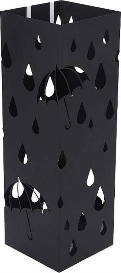 MAZAZU MIRA Home Paraplubak Parapluhouder zwart Opbergen Modern Metaal Zwart 15.5x15 5