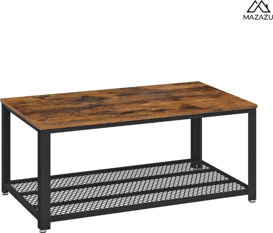 MAZAZU MIRA home Salontafel 106 x 60 x 45 cm Metalen frame Industrieel vintage